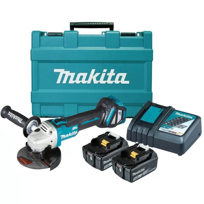 Акумуляторна кутова шліфмашина Makita DGA511RTE LXT 18V 125 мм (2×BL1850B, ЗП)