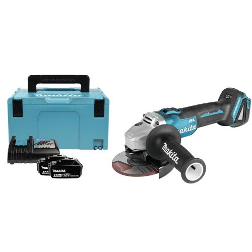 Акумуляторна кутова шліфмашина Makita DGA504RTJ LXT 18V 125 мм (2×BL1850B, ЗП, Makpac)
