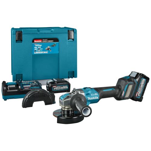 Акумуляторна кутова шліфмашина Makita GA041GM201 X-LOCK XGT 40Vmax 125 мм (2×BL4040, ЗП)