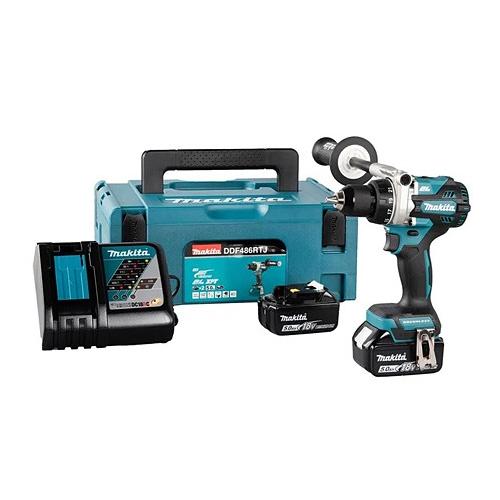 Акумуляторний дриль-шурупокрут Makita DDF486RTJ LXT 18V (2×BL1850B, ЗП, Makpac)