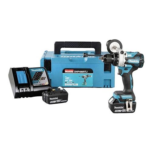Акумуляторний ударний дриль-шурупокрут Makita DHP486RTJ, 18В LXT, 130 Нм