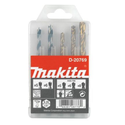 Набір свердл для шестигранного патрона (3 шт. по металу 2 шт. по дереву)